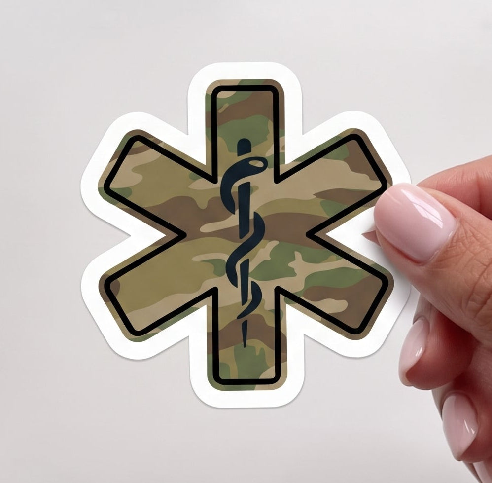 Camo Star Of Life Sticker