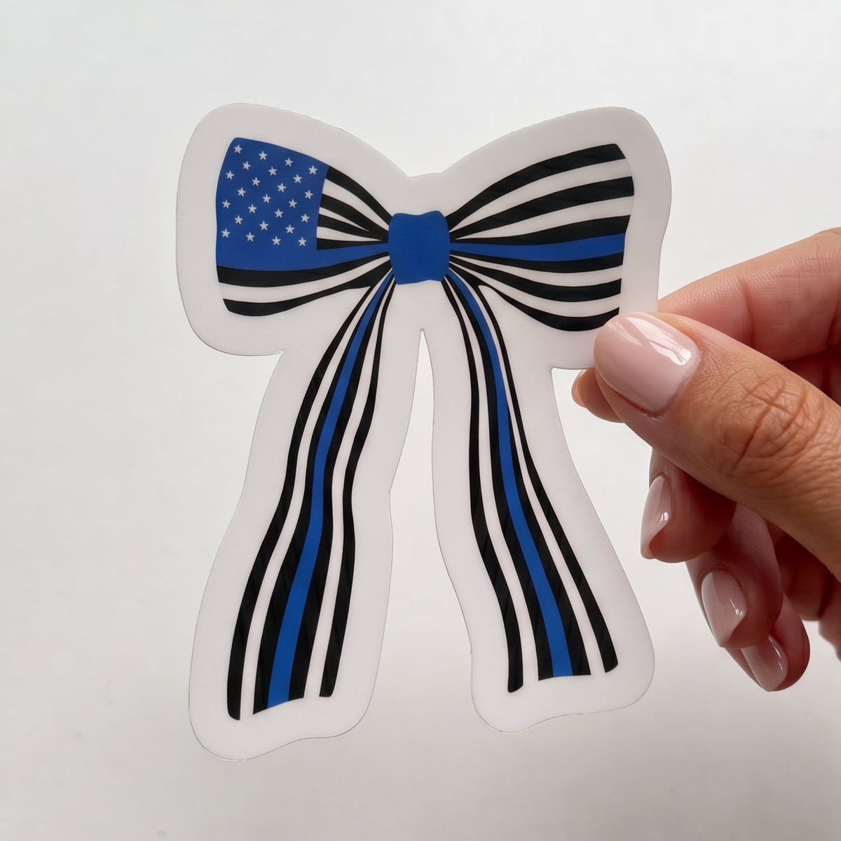 Blue Line Bow Sticker