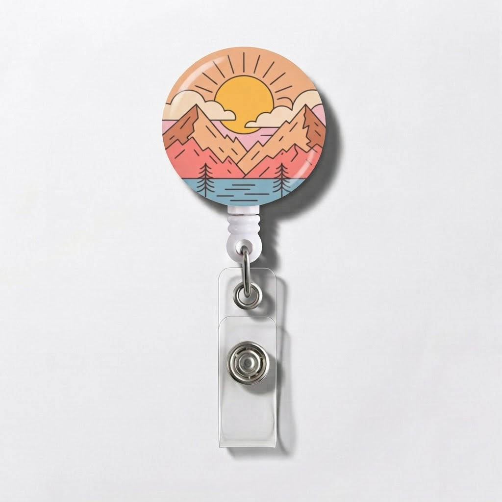 Sunset Mountain Boho Badge Reel