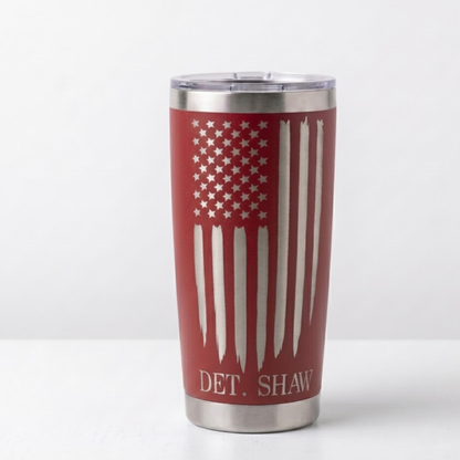 Tattered Flag Personalized Engraved Tumbler