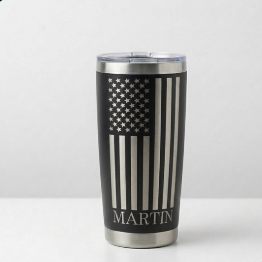 Classic American Flag Personalized Engraved Tumbler