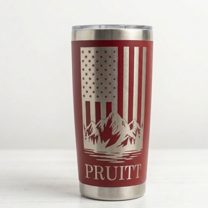 Mountain Flag Personalized Engraved Tumbler