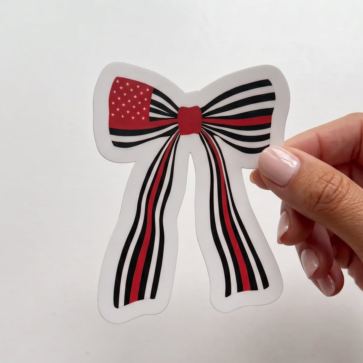 Red Line Bow Sticker