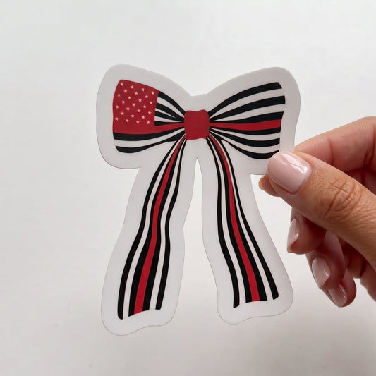 Red Line Bow Sticker