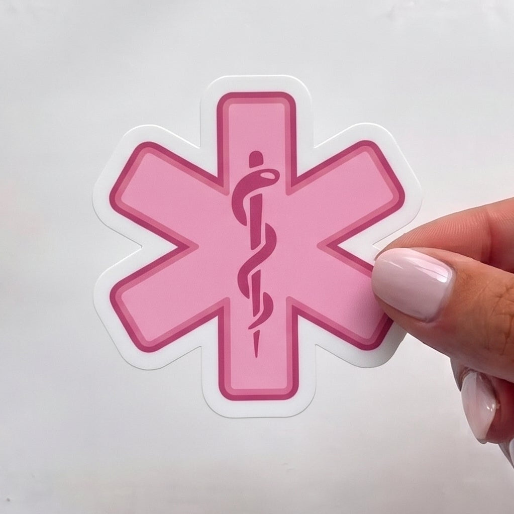 Pink Star Of Life Sticker