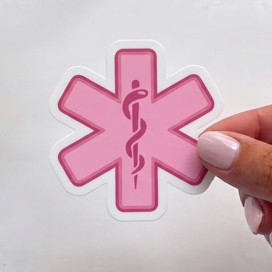 Pink Star Of Life Sticker