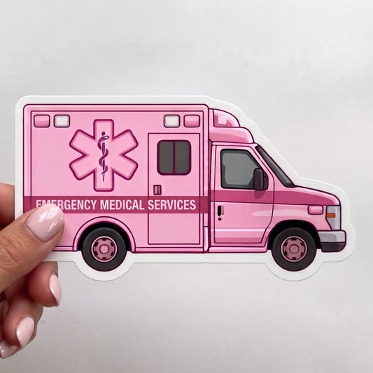 Pink Ambulance Sticker