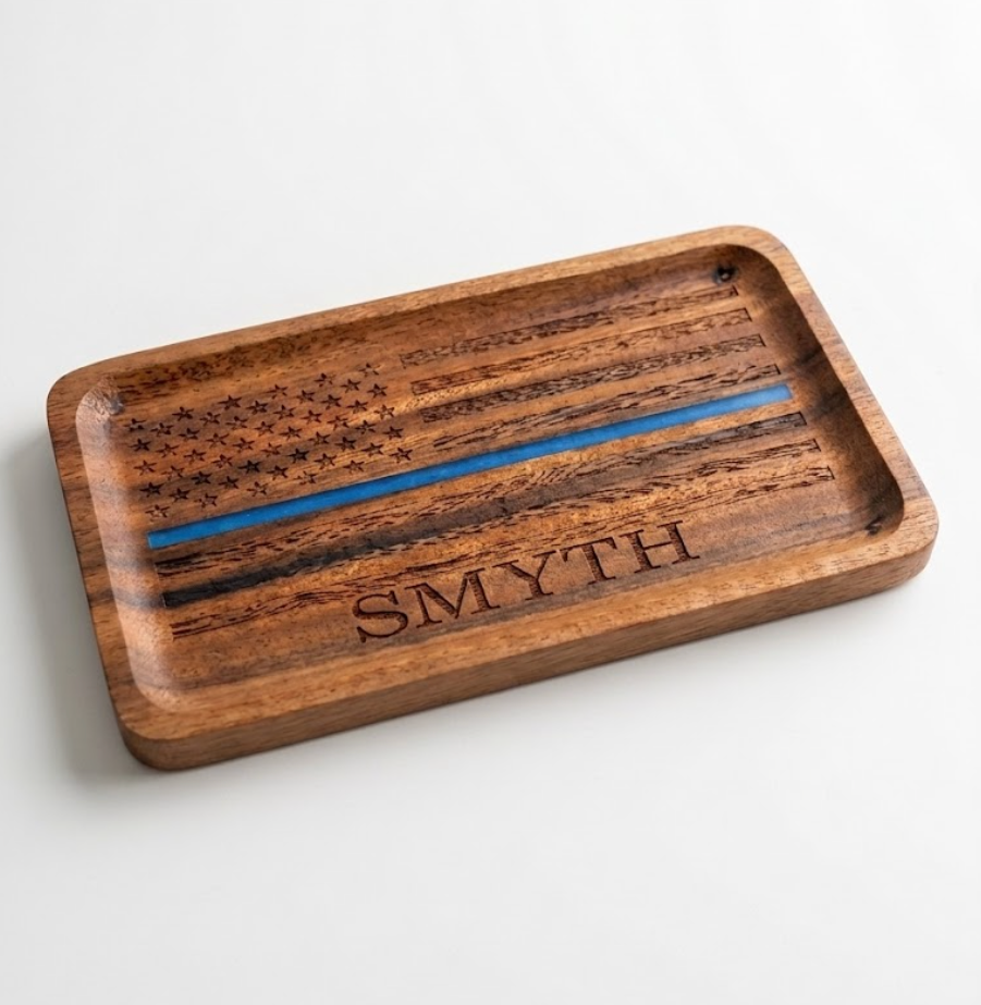 Blue Line Wood Catch All Tray